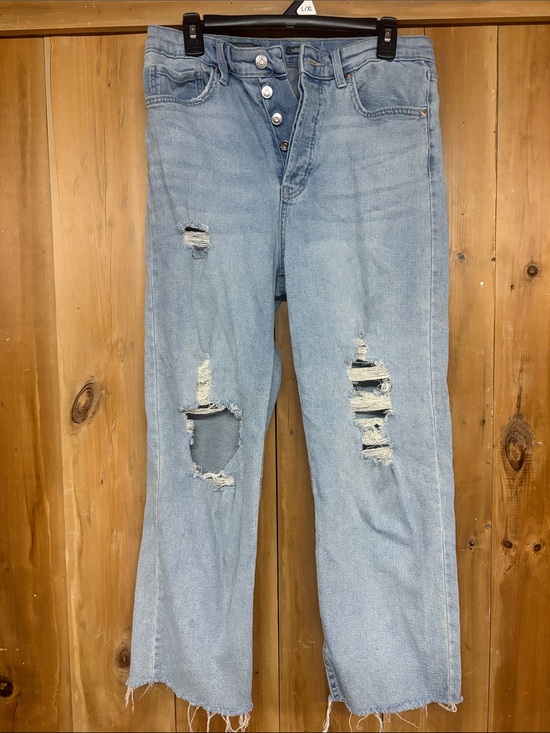 wild fable Denim - wild fable Light Blue Distressed Straight-Leg Jeans